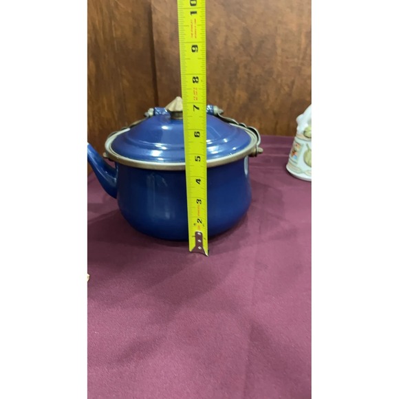 Vintage Blue Enamel Teapot - Picture 6 of 7